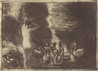 Badande med gäss, 1895.