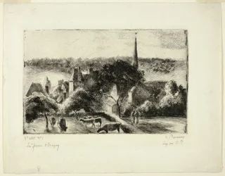 Kyrka och gård i Éragny