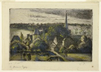 Kyrka och gård i Éragny
