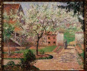 Trädgård i Eragny Målning av Camille Pissarro (1830-1903) Privat samling från 1800-talet