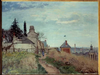 Tingshuset i Pontoise Målning av Camille Pissarro (1830-1903) 1872 Sön. 0,4x0,54 m Paris, Orsay-museet