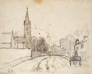Studie av Upper Norwood, London, med All Saints Church, 1871