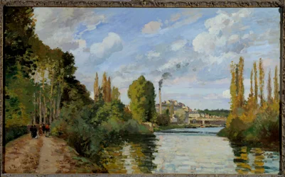 The Banks of the Oise i Pontoise Målning av Camille Pissarro