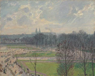 Tuileriernas trädgård en vintereftermiddag, 1899.