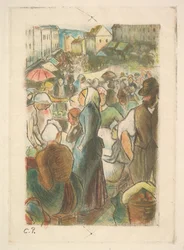 Marknaden i Gisors: Rue Cappeville, 1894-95.