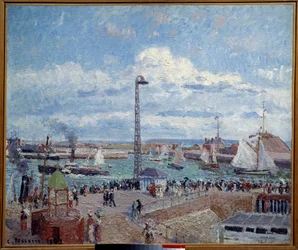 Pilotviken, före hamnen i Le Havre. Målning av Pissarro Camille (1830-1903)