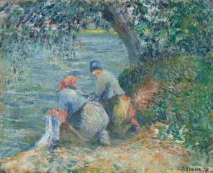Tvättkvinnor vid vattnet, Pontoise, 1878.