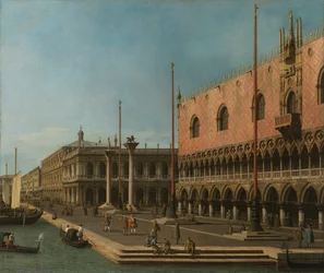 Canaletto - Capriccio Utsikt över Molo och Dogepalatset 1744