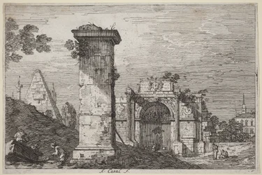 Landskap med monumentruiner