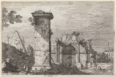 Landskap med ruinerade monument, ca. 17351746.