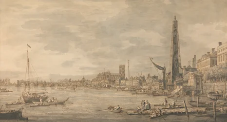 Staden Westminster från närheten av York Water Gate