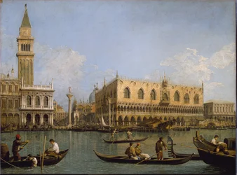 Mullvaden, utsikt från Sankt Markus bassäng till Venedig Målning av Antonio Canal känd som Canaletto