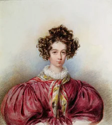 Porträtt av George Sand (1804-76) 1830 (pastell på papper)