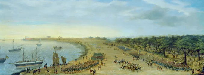 Den allierade arméns ankomst till Itapiru, Paraguay