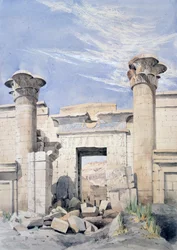 Ingång till Ramses III:s tempel", ca 1850. Canon G Frederick Weston, ca 1850. Forntida Egypten Arkeologi