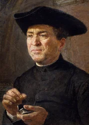 Nypa snus, målning av Canuto Borelli (1852-1928), Italien