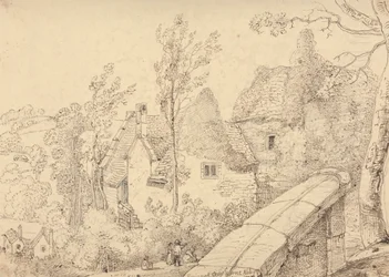 Ruinerna av Crewkerne Abbey, maj 1833