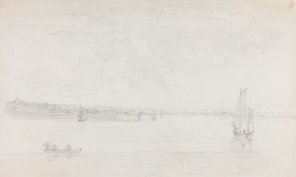 Sketch of Cowes, Isle of Wight, från Solent