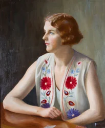 Porträtt av författaren och illustratören Marian Ada. Peart, ca 1930