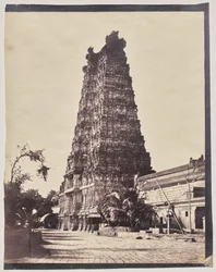 Western Gateway (Gopuram) till Meenakshi Sundareshwar-templet, Madurai