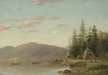 Chippewa Encampment on the Upper Mississippi, ca 1845 (olja på duk)