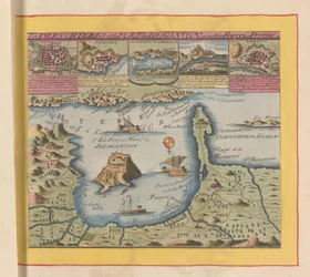 Karte der Küste bei Hyères und der nahegelegenen Îles d