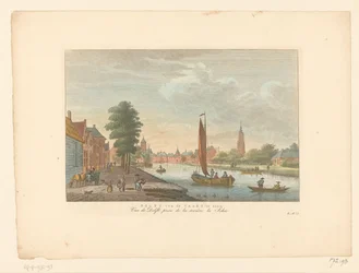Utsikt över Amersfoort Delft van de Vaart på displayen / Vue de Delft, prize de la riviere la Schie (titel på objekt)