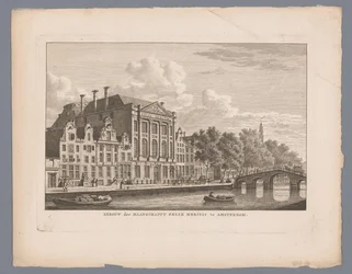 Utsikt över Felix Meritis i Amsterdam Byggnad av samfundet Felix Meritis i Amsterdam (titel på objekt)