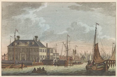 Utsikt över New City Inn, ca 1790 Nieuwe Stads-Herberg i Amsterdam / Vue de L