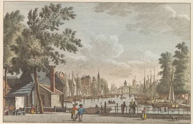 Leuvehaven i Rotterdam, ca 1790 Leuvehaven i Rotterdam / Leuvehaven i Rotterdam / Leuvenhaven i Rotterdam (titel på objekt)