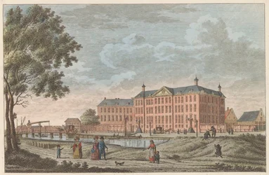 Lutherse Diaconiehuis te Amsterdam, ca. 1790 Luthersche Diaconie en Bestedelingenhuis te Amsterdam / Hospice för lutherska föräldralösa barn och pensionat för denna religions ålderdom (titel på objektet)