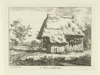 Herde vid en fårstall Te Drown in Drenthe (titel på objekt) Landskap (1-6) (serietitel)