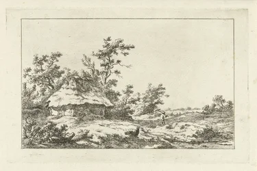 Man med en kratta vid en lada Landscapes (A-F) (serietitel)