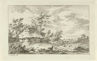 Man med en kratta vid en lada Landscapes (A-F) (serietitel)