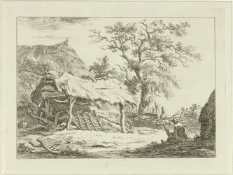 Sittande figur vid en lada Landskap (1-6) (serietitel)