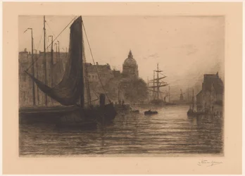 Hamn i Dordrecht på natten Port a Dordrecht, soir (originaltitel)