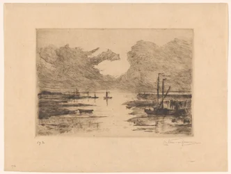 Hamnen i Bergen op Zoom vid lågvatten Bergen op Zoom (originaltitel) Sketching in Holland (original serietitel)