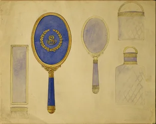 Urval av mönster, House of Carl Faberge (penna, penna & bläck och akvarell på kort)