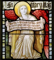 Betws Bledrws, St Bledrws, Shrigley & Hunt (1873-1982), Carl Almquist, Angel With Scroll, 1886