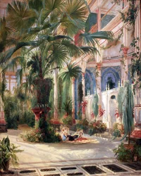 Inne i Palmhuset på Pfaueninsel nära Potsdam