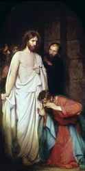 Den helige Thomas otrovärdighet. Målning av Carl Heinrich Bloch (1834-1890). Privat samling.