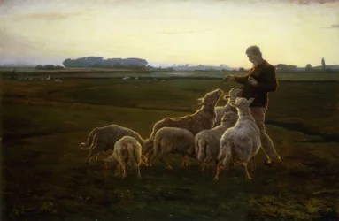En herde och hans får med gäss bortom, 1896