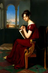 Ung dam med ritredskap, 1816