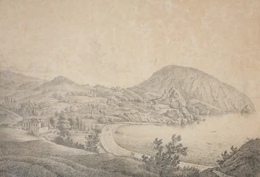 Utsikt över herrgården Armand Emmanuel du Plessis, duc de Richelieu i Gursuf, 1810-talet