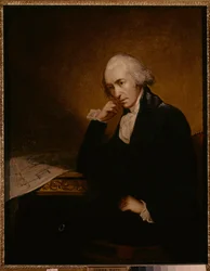 Porträtt av James Watt, skotsk uppfinnare, maskiningenjör och kemist