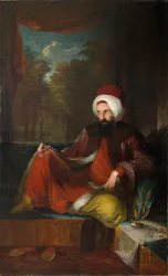 Porträtt av Yusuf Agah Efendi 1744-1824, andra hälften av 1700-talet.