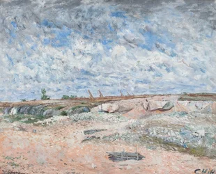 Landskap med drivande moln