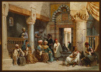 Arabiska gestalter i ett kaffehus, 1870