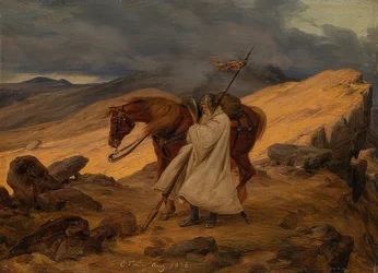 Korsfarare på vakt i bergen. 1836