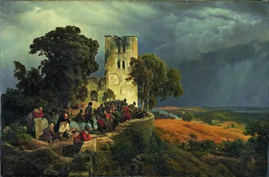 Belägringsförsvaret av en kyrkgård under trettioåriga kriget, 1848